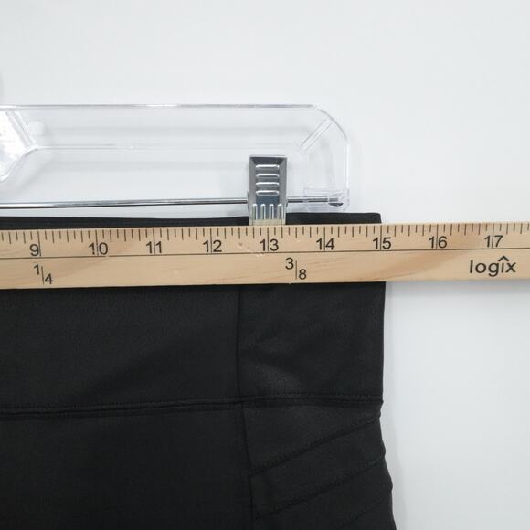 Athleta Pants Womens Medium Black Delancey Gleam Moto Tight Leggings Ankle Zip - Picture 4 of 12